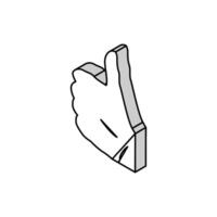 tumme upp hand gest isometrisk ikon vektor illustration