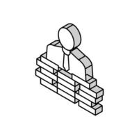 Geschäftsmann Münze Haufen isometrisch Symbol Vektor Illustration