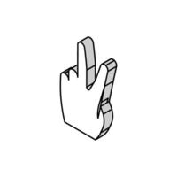 Sieg Hand Geste isometrisch Symbol Vektor Illustration