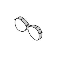 Jahrgang Brille Rahmen isometrisch Symbol Vektor Illustration