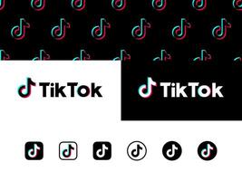 Tick Tack Vektor Logo Symbole und Muster. redaktionell verwenden. Winniza, Ukraine - - Februar 15, 2024