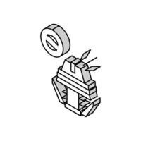 Thermostat Ersatz isometrisch Symbol Vektor Illustration