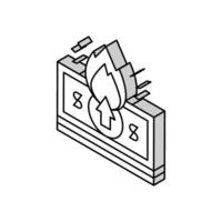 Dollar Inflation isometrisch Symbol Vektor Illustration