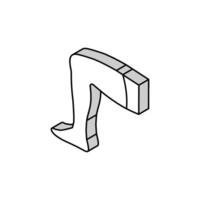 Über Knie Socke isometrisch Symbol Vektor Illustration