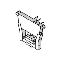 Besetzung Eisen Fondue Topf isometrisch Symbol Vektor Illustration