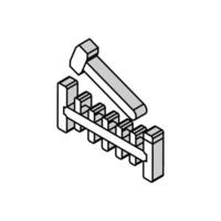 Stampfen Bank isometrisch Symbol Vektor Illustration