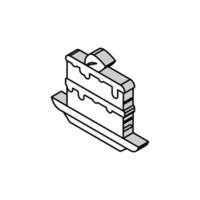 Kuchen gebacken Karotte Zutat isometrisch Symbol Vektor Illustration