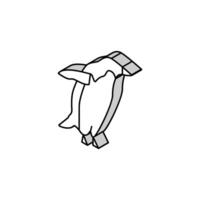 Pinguin Vogel isometrisch Symbol Vektor Illustration