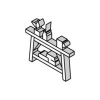 kaffe tabell möbel isometrisk ikon vektor illustration