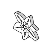 Blume Blatt isometrisch Symbol Vektor Illustration