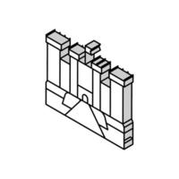 slott medeltida byggnad isometrisk ikon vektorillustration vektor