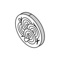 Teller Pasta isometrisch Symbol Vektor Illustration
