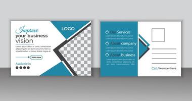 minimalistisch korporativ Postkarte Design. Fachmann Postkarte Design. Profi Vektor. vektor