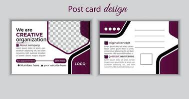 kreativ modern vykort design. marknadsföring byrå vykort. proffs vektor. vektor