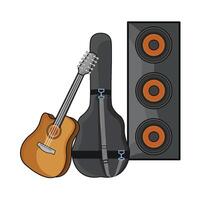 illustration av gitarr med högtalare vektor