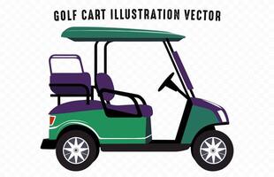 golf vagn illustration isolerat på en vit bakgrund, en klubb bil fordon vektor