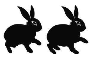 zwei Hase sind Laufen Silhouette Vektor isoliert auf ein Weiß Hintergrund