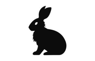 ein Ostern Hase Silhouette schwarz Vektor kostenlos