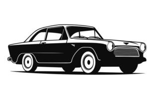 en årgång klassisk bil silhuett svart vektor illustration fri