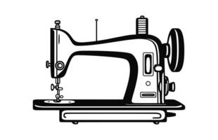 ein Nähen Maschine Vektor schwarz Gliederung kostenlos