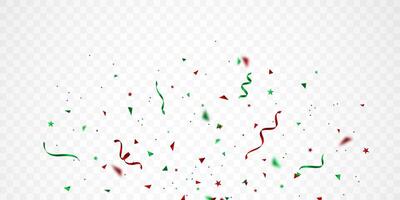 skön röd och grön konfetti bakgrund för festival dekoration vektor illustration