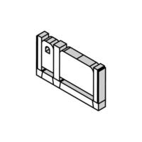 Eingang Zaun isometrisch Symbol Vektor Illustration