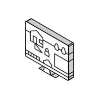 simulering video spel isometrisk ikon vektor illustration