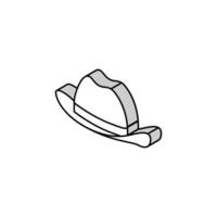 Hut Cowboy isometrisch Symbol Vektor Illustration