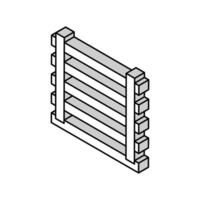 Bauernhof Zaun isometrisch Symbol Vektor Illustration