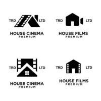 hus Hem studio filma bio video logotyp ikon design illustration vektor