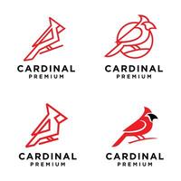 kardinal fågel modern enkel logotyp design vektor