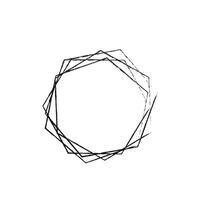 geometrisch Rahmen. metallisch Polyeder, Kunst Deko Stil zum Hochzeit Einladungen, polygonal Jahrgang Frames zum Einladung Vorlage. vektor