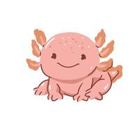 süß Axolotl mit Lächeln Ausdruck vektor