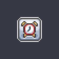 Uhr Alarm Zeichen im Pixel Kunst Stil vektor