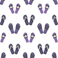 sömlös flip flops mönster. Färg sommar bakgrund. lila upprepa bakgrund. tecknad serie platt illustration. vektor