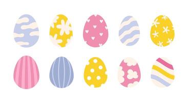 Ostern Eier im Pastell- Farben einstellen vektor