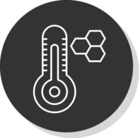 termometer linje grå ikon vektor