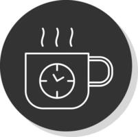 Kaffee Zeit Linie grau Symbol vektor