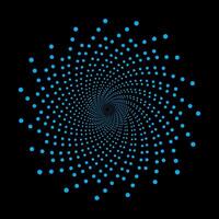Blau gepunktet Spiral- Wirbel abstrakt Hintergrund vektor