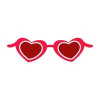 röd hjärta solglasögon ikon vektor
