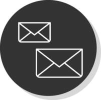 e-post linje grå ikon vektor
