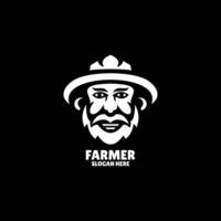 jordbrukare silhuett logotyp design illustration vektor