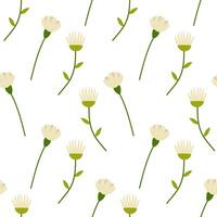 sömlös blommig vår blommor vit. vektor illustration. för din design, omslag papper, tyg.
