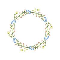 Blumen- runden rahmen, Ornament, Frühling Farben. auf Weiß isoliert Hintergrund. zum Ihre Postkarte Design, Einladungen, Herzliche Glückwünsche vektor