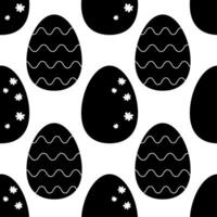 nahtlos Muster Ostern Eier schwarz und Weiss, Silhouette. Vektor Illustration. zum Ihre Design, Verpackung Papier, Stoff.