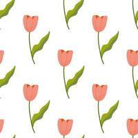 sömlös blommig vår tulpaner pattern.vector illustration. för din design, gåva papper, tyg. vektor