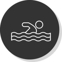 Schwimmen Linie grau Symbol vektor