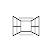 Fenster einfach Gliederung Symbol zum Netz Websites. geeignet zum Bücher, Shops, Geschäfte. editierbar Schlaganfall im minimalistisch Gliederung Stil. Symbol zum Design vektor