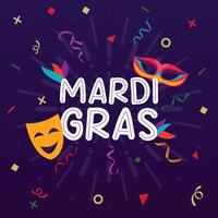 mardi gras med konfetti vektor illustration