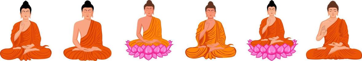 Herr Gautama Buddha Illustration zum glücklich Buddha Purnima, vesak Tag Sozial Medien Post , Netz Banner vektor